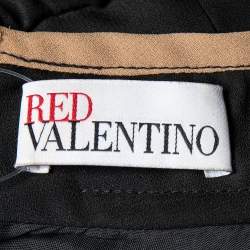 مملوكة مسبقًا Red Valentino Black Crepe Bead Detail Tiered Dress L