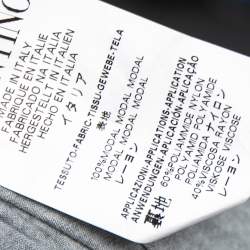 Red Valentino Grey Ruffled Lace and Jersey Short Sleeve T Shirt M
