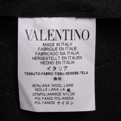 Pre Owned RED Valentino Black Wool Bow Applique Detailed Coat S