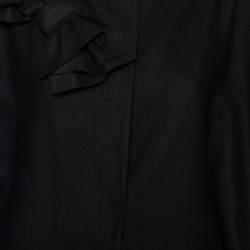 Pre Owned RED Valentino Black Wool Bow Applique Detailed Coat S