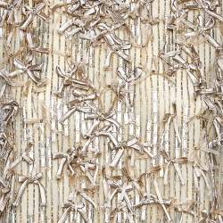 Pre Owned Red Valentino Beige Sequined Embellished Tulle Sleeveless Shift Dress M