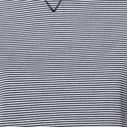 Pre Owned RED Valentino Monochrome Striped Knit Ruffled Trim Detailed Top M