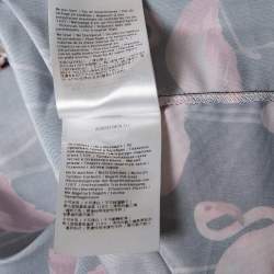 Pre Owned RED Valentino Black Cotton Knit And Flamingo Printed Sleeveless Mini Dress M