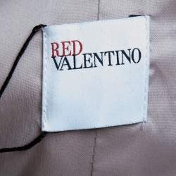 RED Valentino Pink Wool Pleated Detailed Double Breasted Belted Coat S
