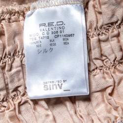 Pre Owned RED Valentino Pale Pink Silk Smocked Crop Top M