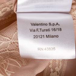 Pre Owned RED Valentino Dusky Pink Chiffon And Lace Trimmed Gathered Waist Detailed Dress S