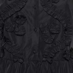 Pre Owned RED Valentino Black Synthetic Applique Detail Sleeveless Dress M