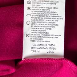 Pre Owned RED Valentino Pink Stretch Knit Ruffle Trimmed Bow Detailed Short Dress M