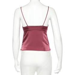 Pre Owned RED Valentino Onion Pink Silk Sateen Cami Crop Top M