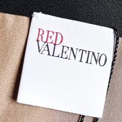 RED Valentino Black Lace & Crepe Paneled Midi Dress L
