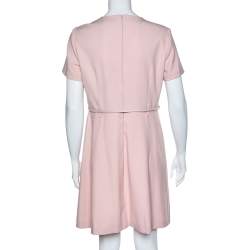 Pre Owned RED Valentino Pink Stretch Crepe Belted Mini Dress L