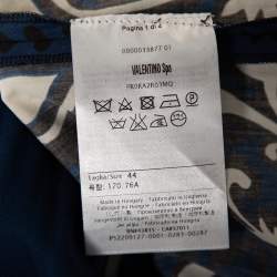 Pre Owned RED Valentino Blue Bandana Print Cotton Wrap Detail Midi Skirt M