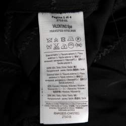 Pre Owned RED Valentino Black Thick Silk & Velvet Inset Detailed Maxi Dress M