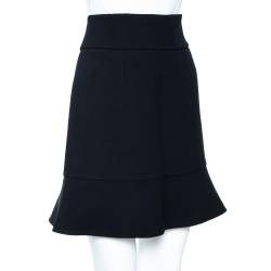 Pre Owned RED Valentino Black Crepe Mini Skirt M