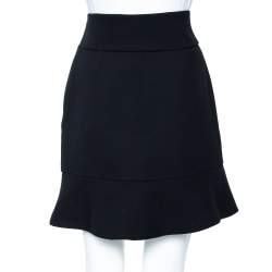 Pre Owned RED Valentino Black Crepe Mini Skirt M