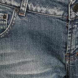 RED Valentino Indigo Denim Distressed Cropped Jeans L