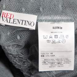 Pre Owned RED Valentino Pale Blue Ruched Tulle Sleeveless Maxi Dress L