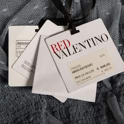 Pre Owned RED Valentino Pale Blue Ruched Tulle Sleeveless Maxi Dress L