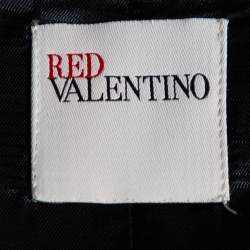 Pre Owned RED Valentino Black Crepe Ruffled Hem Blazer S