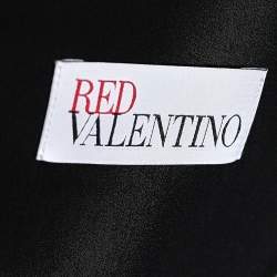 RED Valentino Black Satin Crepe Eagle Embroidered Bomber Jacket M