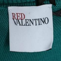RED Valentino Green Cotton Knit Single Button Cardigan XL