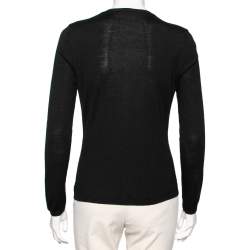 Pre Owned RED Valentino Black Wool Bow And Scalloped Detail Top L