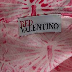 Pre Owned RED Valentino White and Pink Butterfly Print Long Sleeve Shirt L
