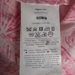 Pre Owned RED Valentino White and Pink Butterfly Print Long Sleeve Shirt L