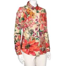 Pre Owned RED Valentino Multicolor Floral Printed Cotton Shirt L