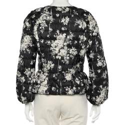 RED Valentino Black Printed Synthetic Quilted Jacket S