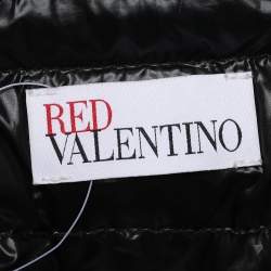 RED Valentino Black Printed Synthetic Quilted Jacket S