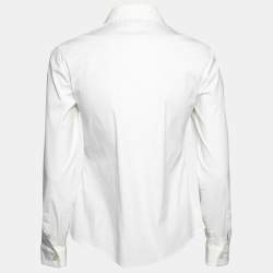 Pre Owned RED Valentino White Cotton Heart Embroidered Collar Shirt S