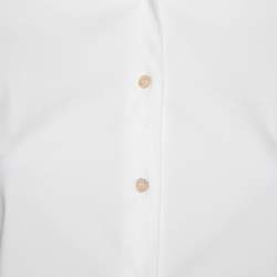 Pre Owned RED Valentino White Cotton Heart Embroidered Collar Shirt S