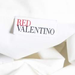 Pre Owned RED Valentino White Cotton Heart Embroidered Collar Shirt S