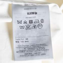 Pre Owned RED Valentino White Cotton Heart Embroidered Collar Shirt S