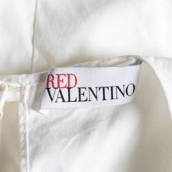 Pre Owned RED Valentino White Cotton Ruffle Cape Blouse S