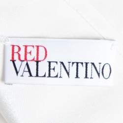 Pre Owned RED Valentino White Lace Button Front Long Sleeve Midi Dress L