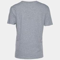 Pre Owned RED Valentino Grey Cotton Bird Print Short Sleeve T-Shirt L