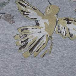 Pre Owned RED Valentino Grey Cotton Bird Print Short Sleeve T-Shirt L