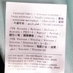 Pre Owned RED Valentino Blue Crepe Embellished Collar Detail Short Sleeve Dress S