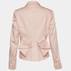 RED Valentino Pink Stretch Cotton Button Front Blazer L