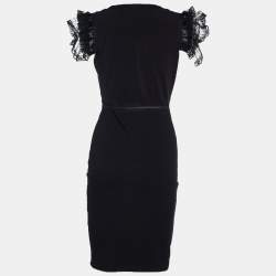 Pre Owned RED Valentino Vintage Knit Ruffled Sleeve Dress M