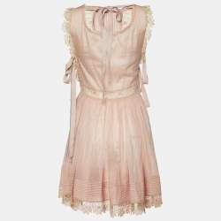 Pre Owned RED Valentino Pale Pink Cotton Voile Sleeveless Dress M