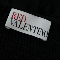 Pre Owned RED Valentino Black Cotton Ruffle Tiered Mini Dress M