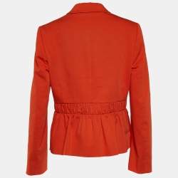 RED Valentino Orange Cotton Belt Detail Blazer L