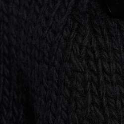 Pre Owned RED Valentino Black Wool Fur Trim Cardigan L