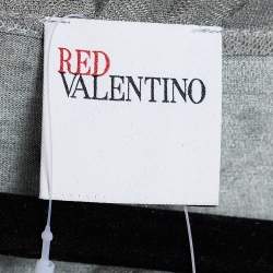 Pre Owned RED Valentino Grey Jersey & Sequin Embellished Tulle Overlay Dress M