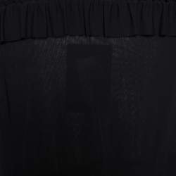 Pre Owned RED Valentino Black Knit & Tulle Ruffled Midi Dress XL