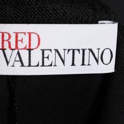 Pre Owned RED Valentino Black Knit & Tulle Ruffled Midi Dress XL