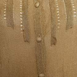 RED Valentino Gold Lurex Knit Button Front Cardigan L